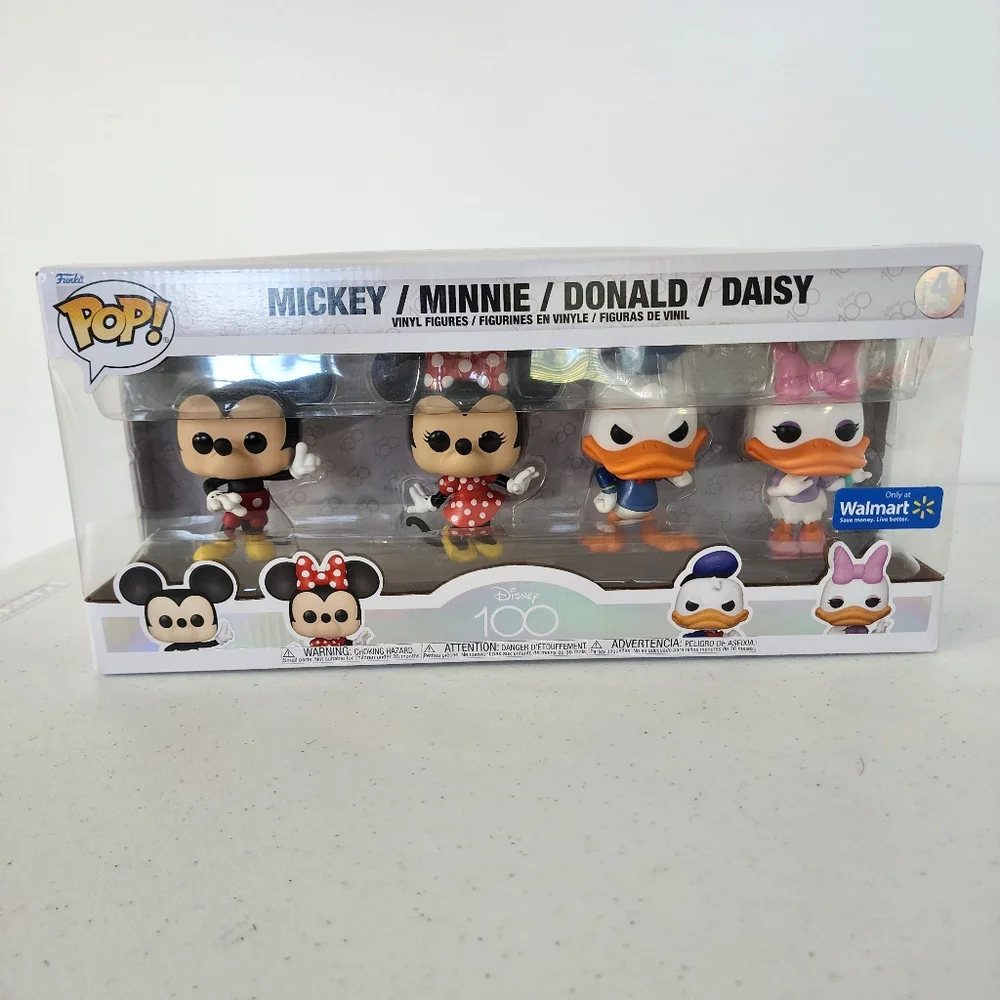 NEW Funko Pop Disney 100 4 Pack Mickey Minnie Donald Daisy Walmart Exclusive‎